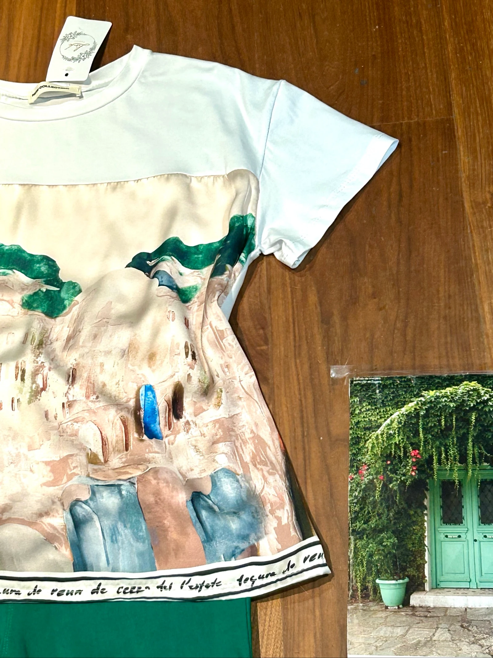 Camisa bimateria seda algodão paisagem – photo 7